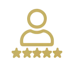 User with five stars icon representing real player-focused casino reviews