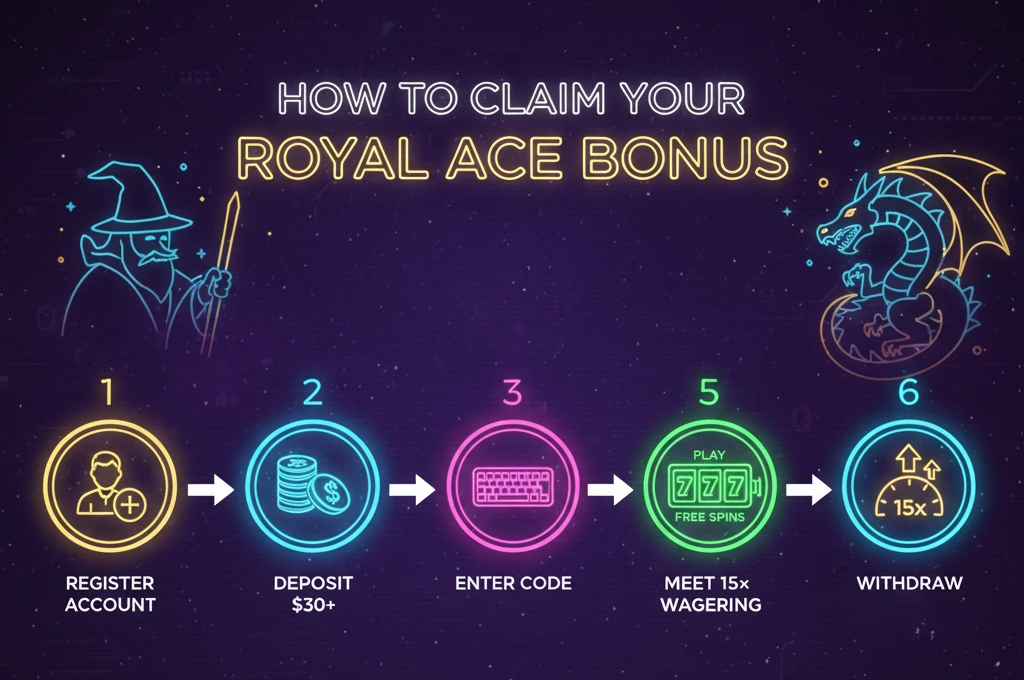 Royal Ace Casino Bonus How to claim guide + RTG Online Casinos selection