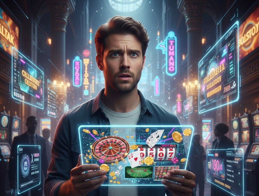 Man checking casino results