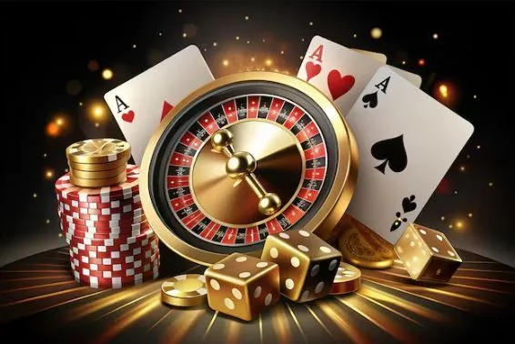 Roulette wheel gold dice