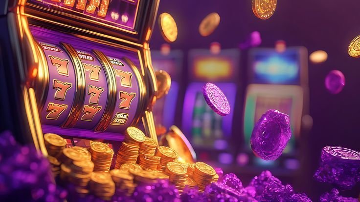 Purple slot machine display
