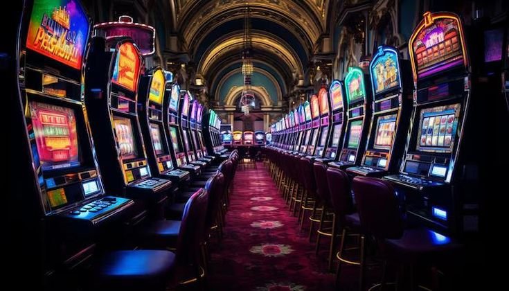 Long row slot machines