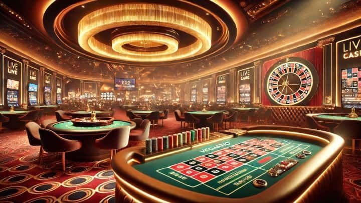 Empty luxury casino floor