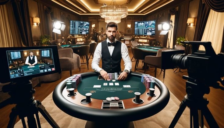 Professional dealer at work