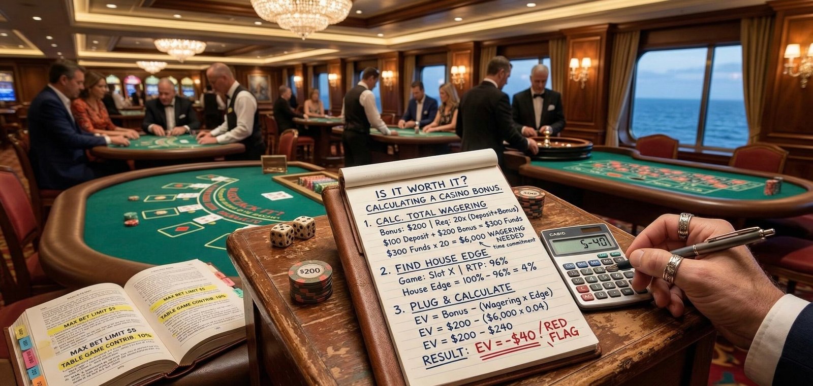 Note on casino table