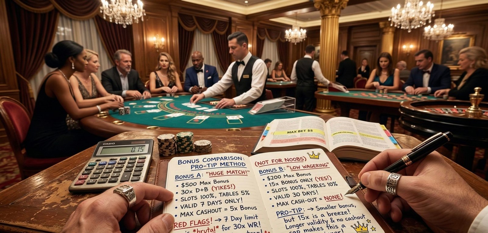 Dealer at blackjack table