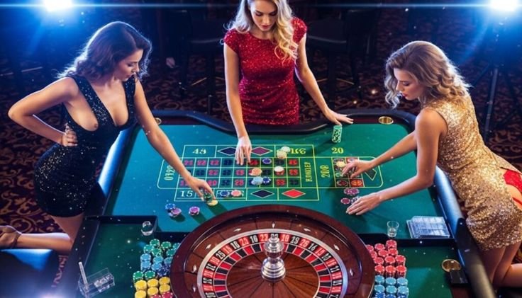 People betting at roulette