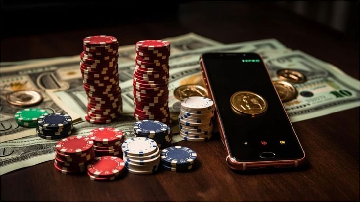 Casino chips and cash