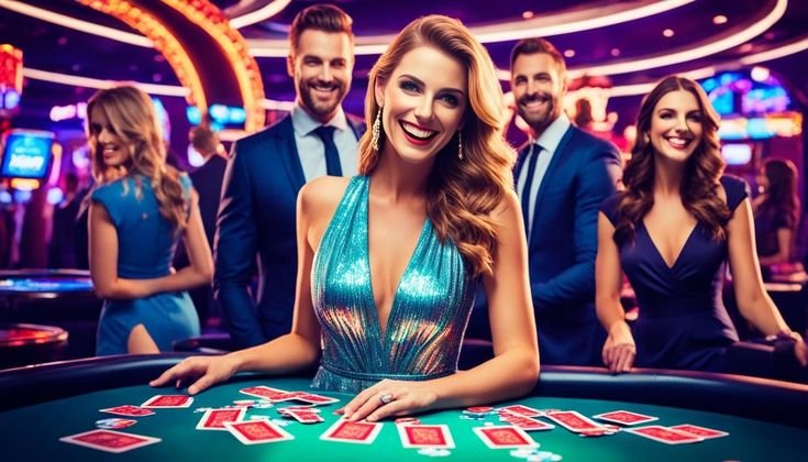 Happy woman at blackjack